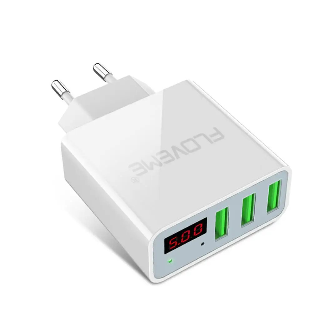3 порта USB Smart Digital LED 5V Дисплей 220V быстрая зарядка дисплей общее зарядное