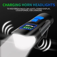 bike bicycle light computer front horn rechargeable flashlight head cycling lights handlebar lamp usb charge led lamp warning