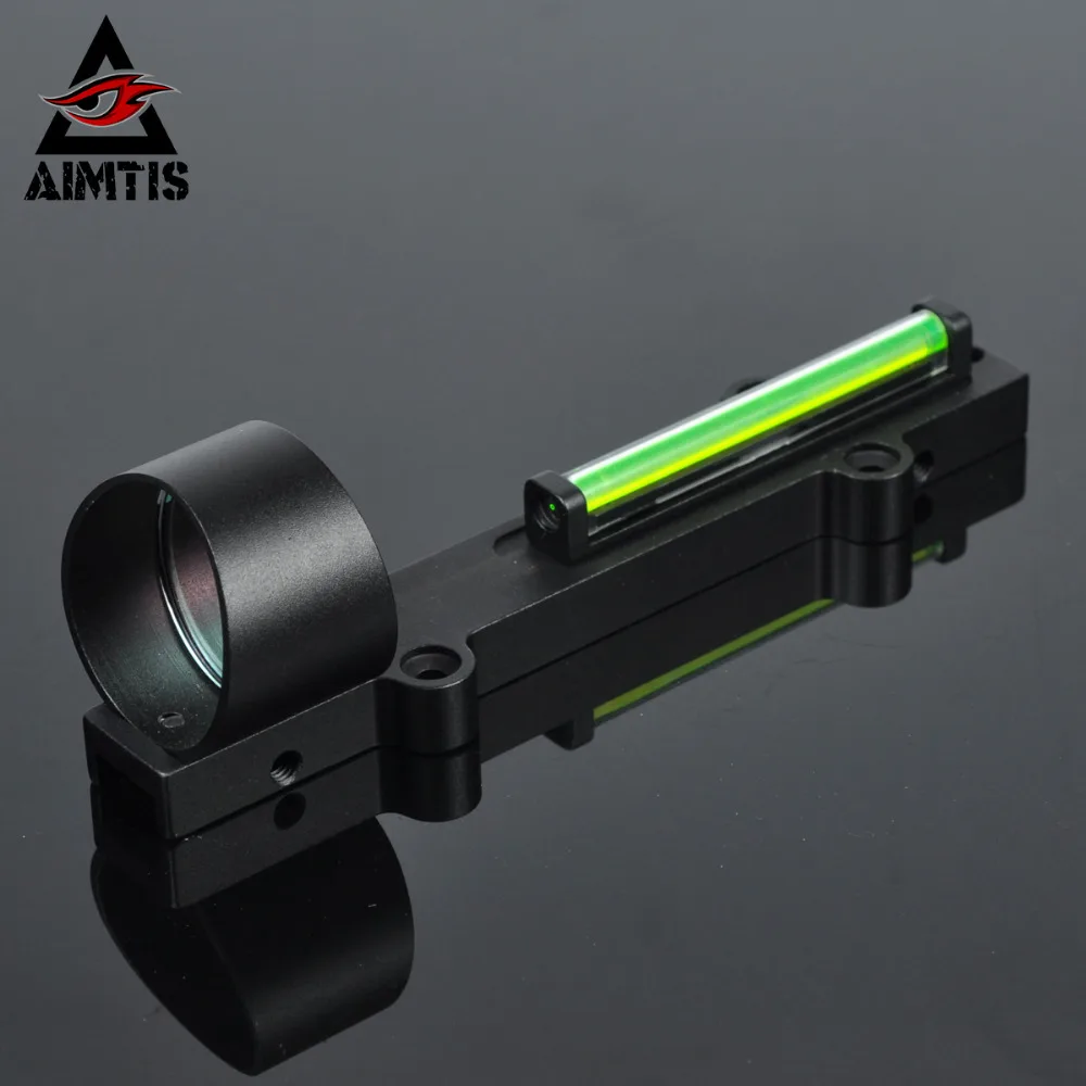 AIMTIS 1X28 зеленый круг точка ребра волокно прицел коллиметр светопроводник