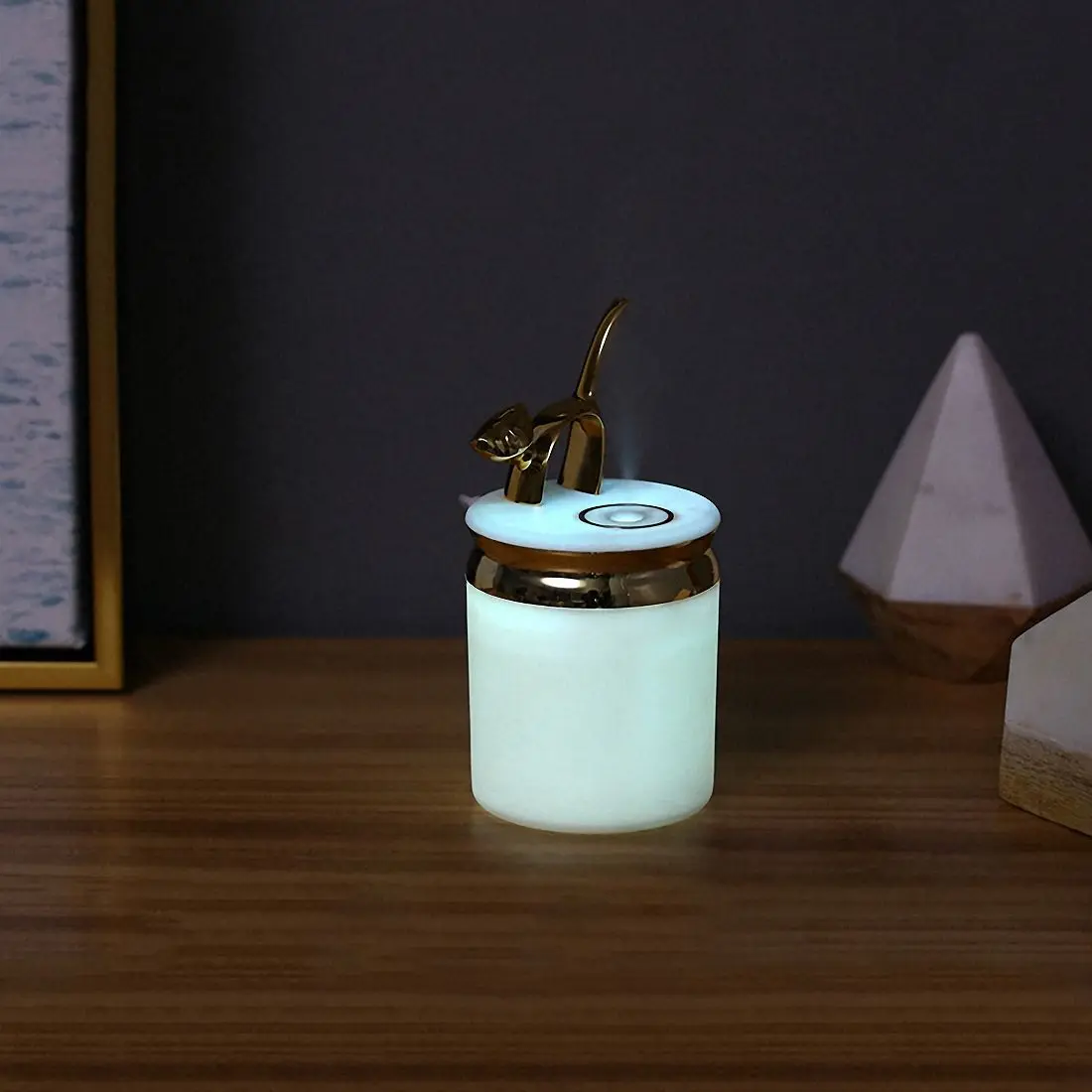 Новый белый золотой мини креативный Q увлажнитель для кошек usb ультразвуковой