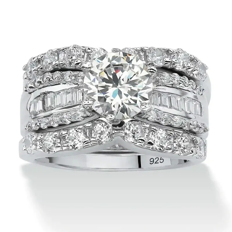 

Hot-selling cubic zirconia 3pcs one set shing women engagement rings