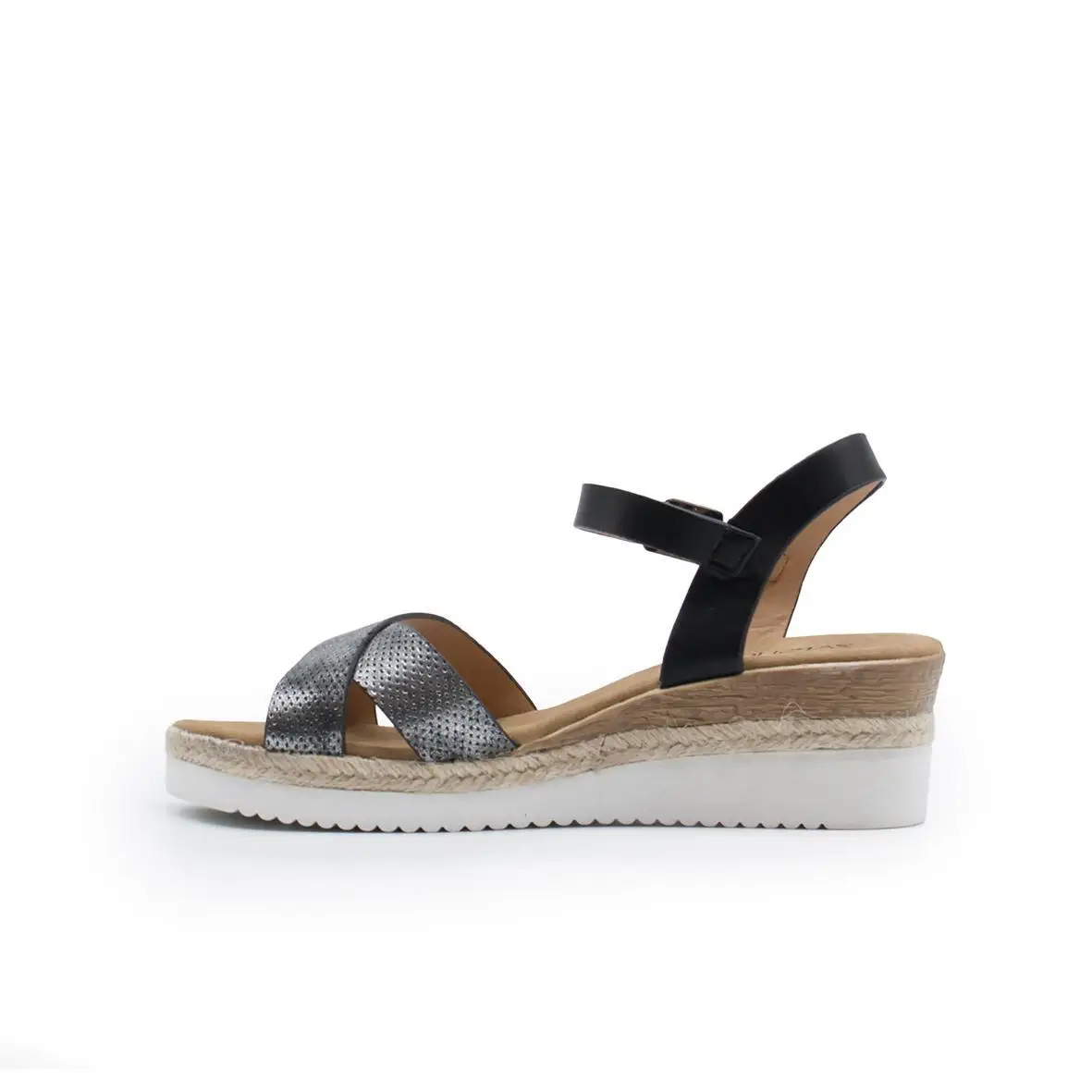 ZAPSHOP-WOMAN-SYNTHETIC-SANDALS CUNA-SANDAL синтетического металлического материала. Мод. Z90419 | Обувь