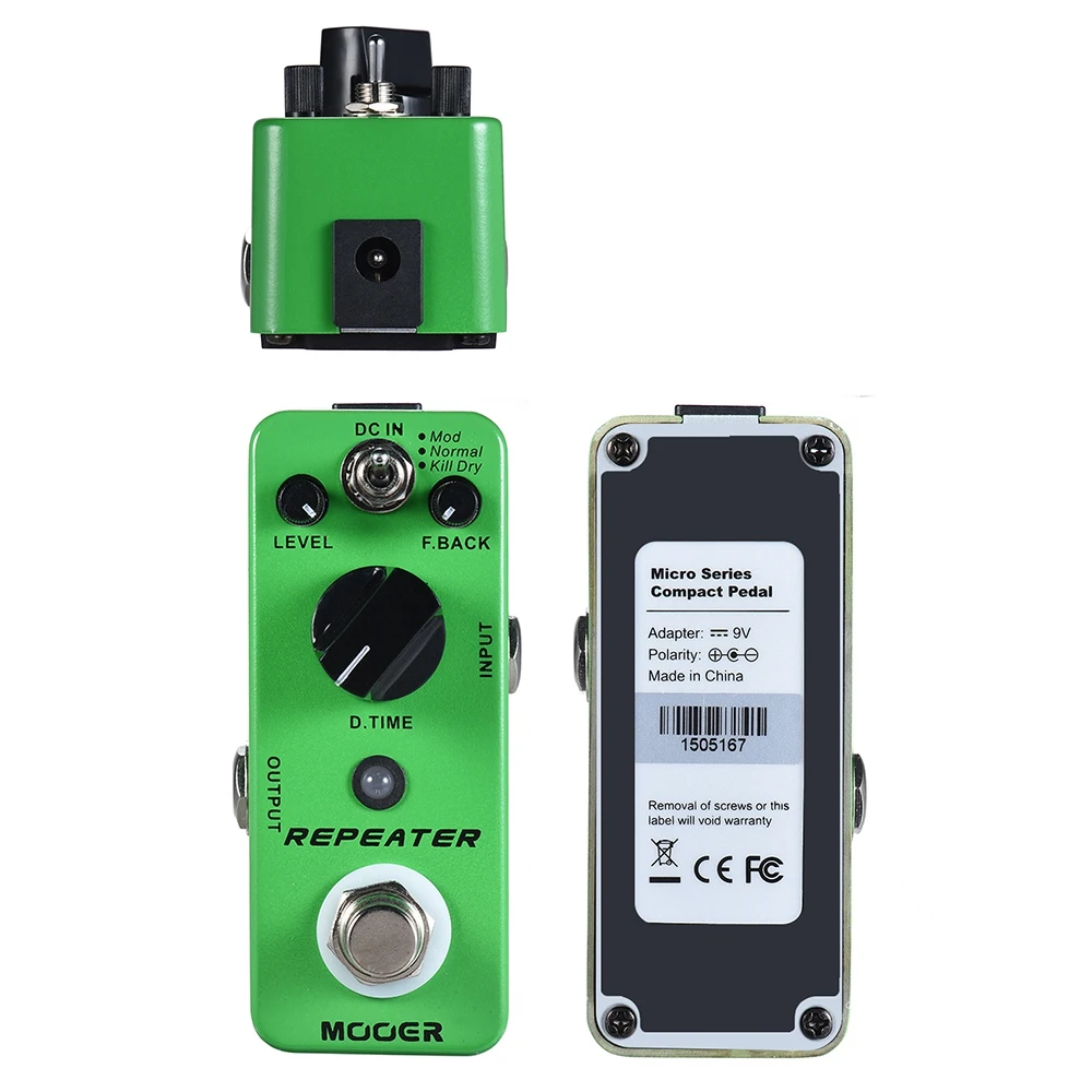 MOOER Repeater Digital Delay Guitar Effect Pedal 3 Modes True Bypass Full Metal Shell | Спорт и развлечения