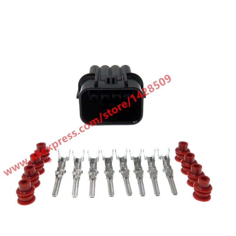 20 Sets 8 Pin LED Headlight Speaker Plug Male Waterproof Connector 6181-6850 For Honda Civic Odyssey XRV VEZEL