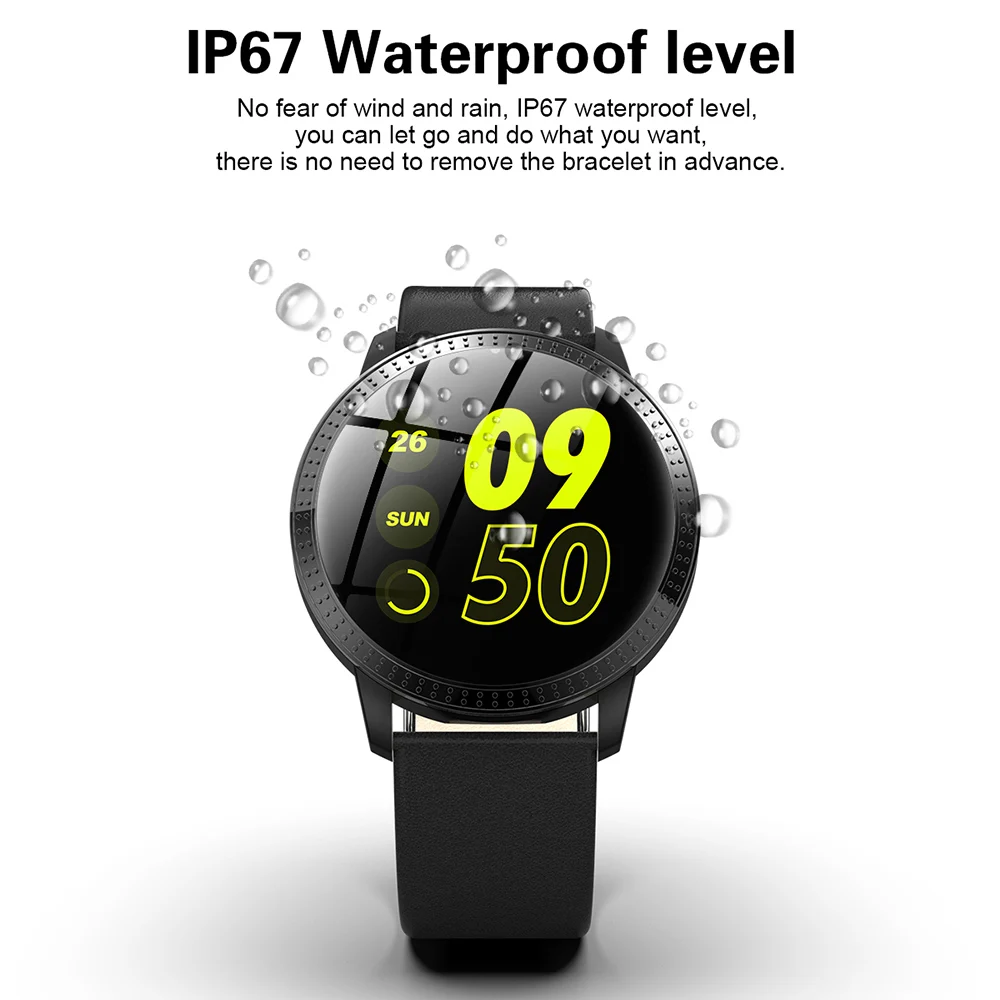 Модные Смарт часы CF18 водонепроницаемые IP67 металлический ремешок
