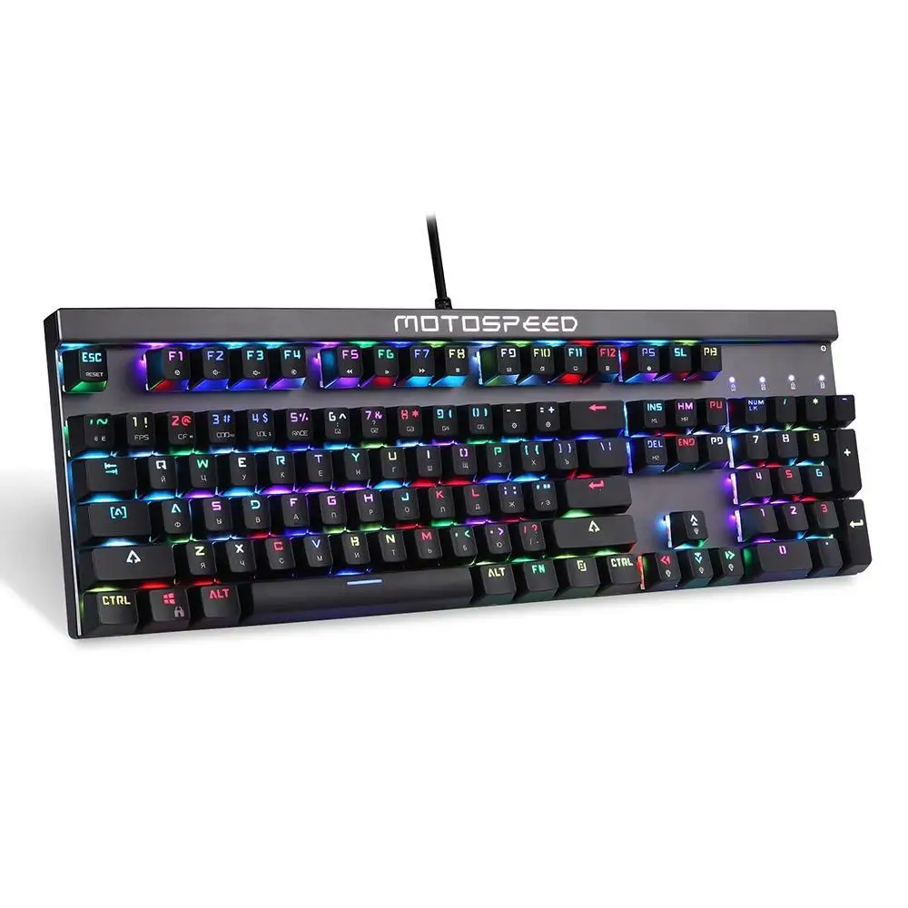 Оригинал Motospeed CK103 NKRO RGB подсветка механическая клавиатура 104 ключей полный ключ FN