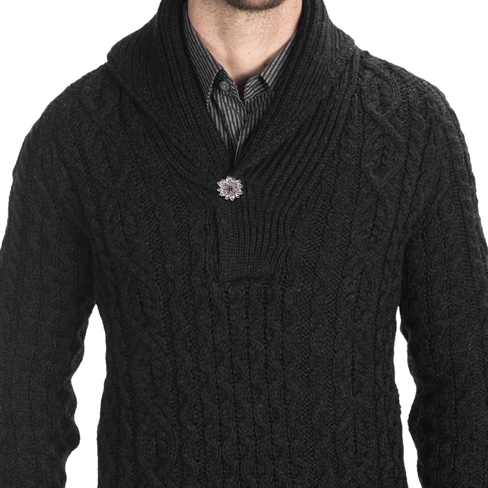 1 шт. свитер клип цветочный узор покрытие древнее серебро полые резные шарфы