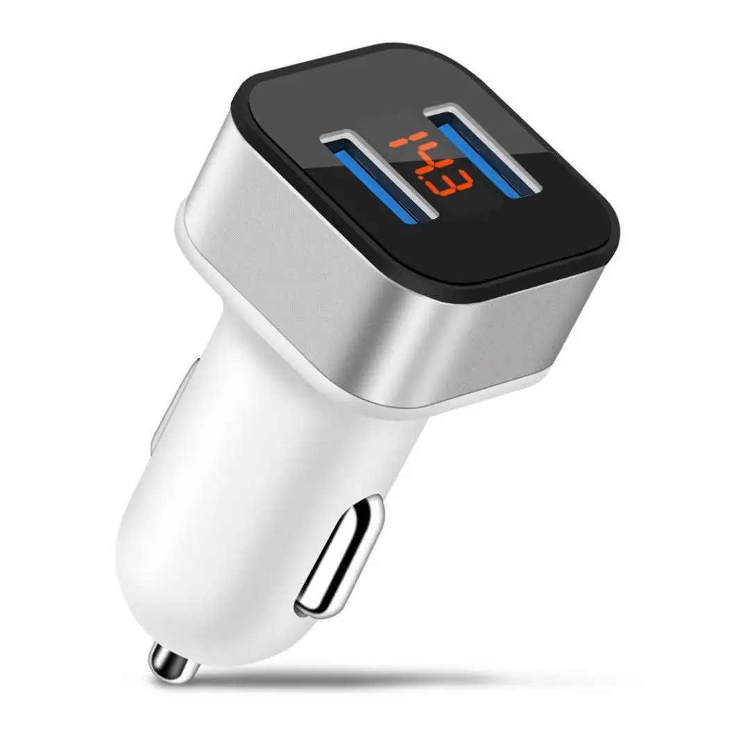 3.1A двойной USB быстрая зарядка автомобильное зарядное устройство LCD стильный