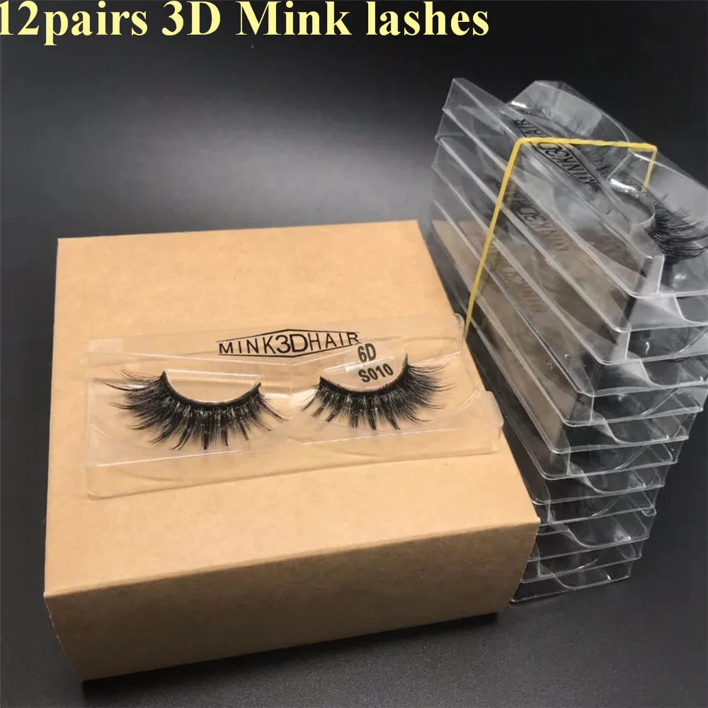 12 пар сексуальные ресницы натуральные 3D норковые накладные толстые