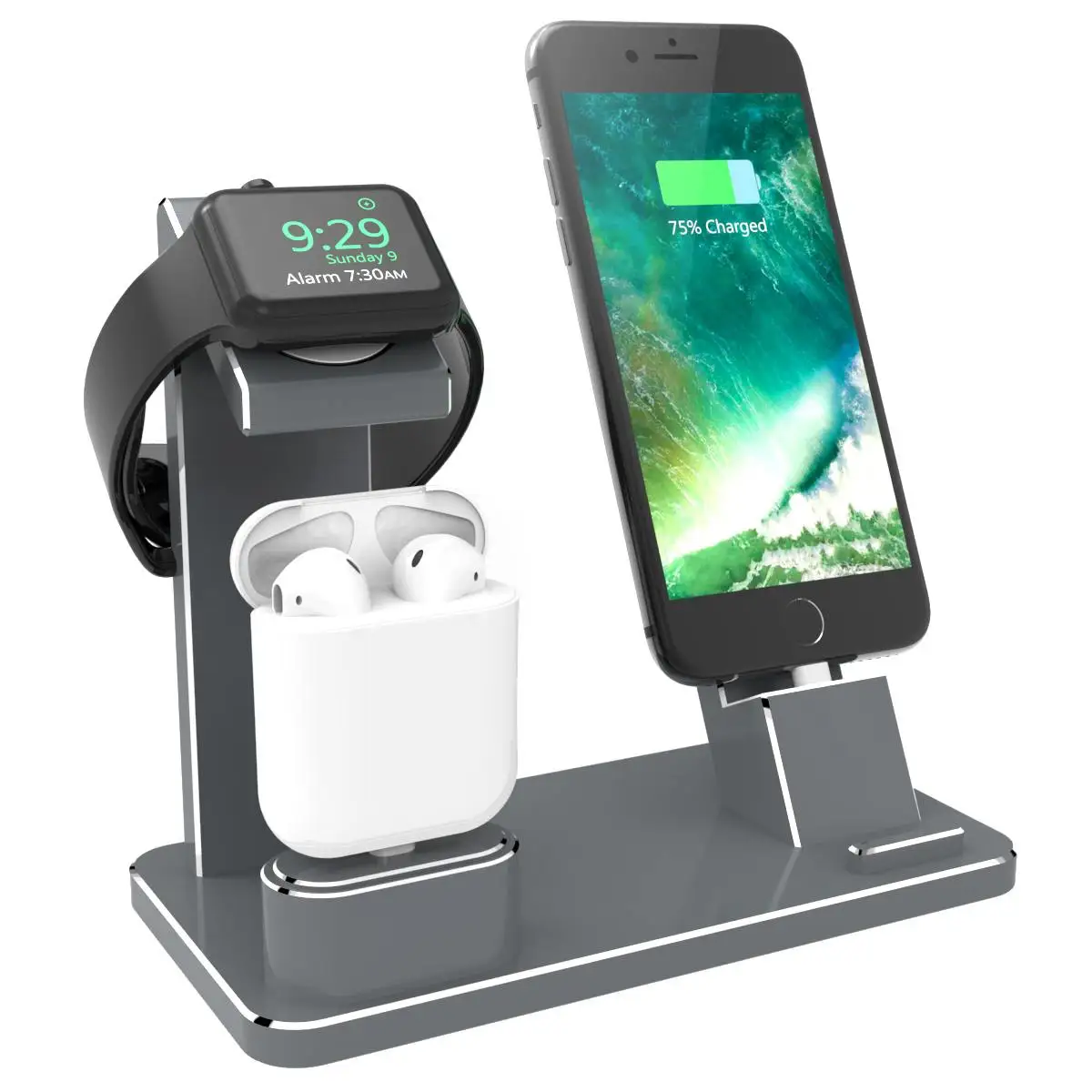 Металлическое Зарядное устройство Док станция держатель для iPhone Airpods Apple Watch