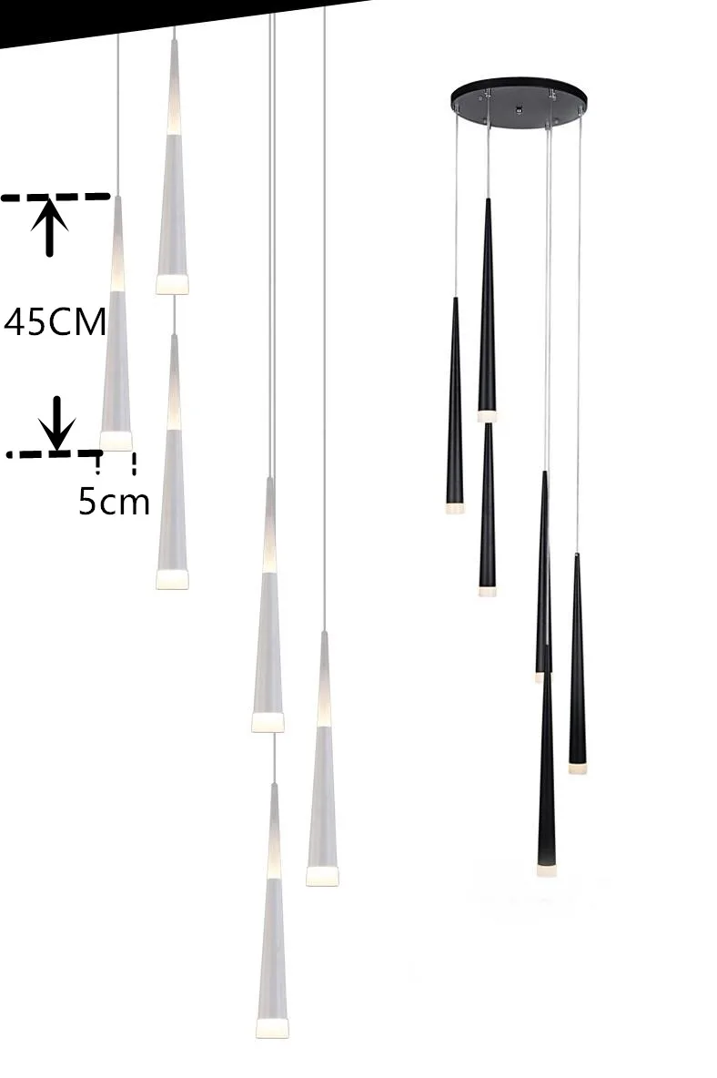 値段 現代の 1.5 から 3.5 M ミラノ Led コーンライトスパイラルペンダントランプダイニングルームドロップ光ロングスパイラル階段照明ペンダントライト