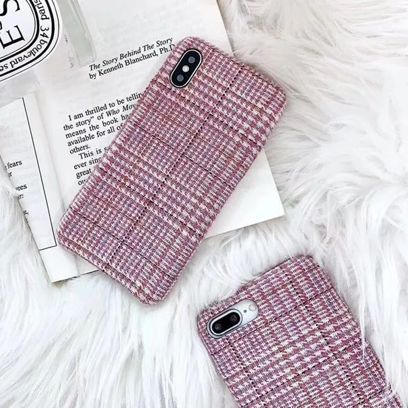 Розовый тканевый сетчатый чехол для телефона Apple iPhone X 8 7 6S 6 Plus милый модный мягкий
