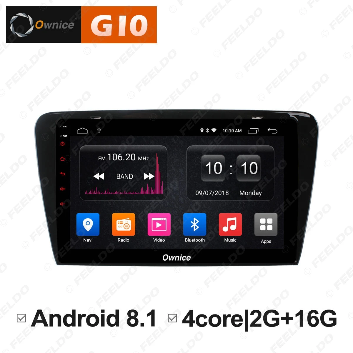 FEELDO 10 1 &quotAndroid 6 0 4 ядерный/DDR3 1G/16G/поддержка 4G ключ автомобильный медиаплеер для