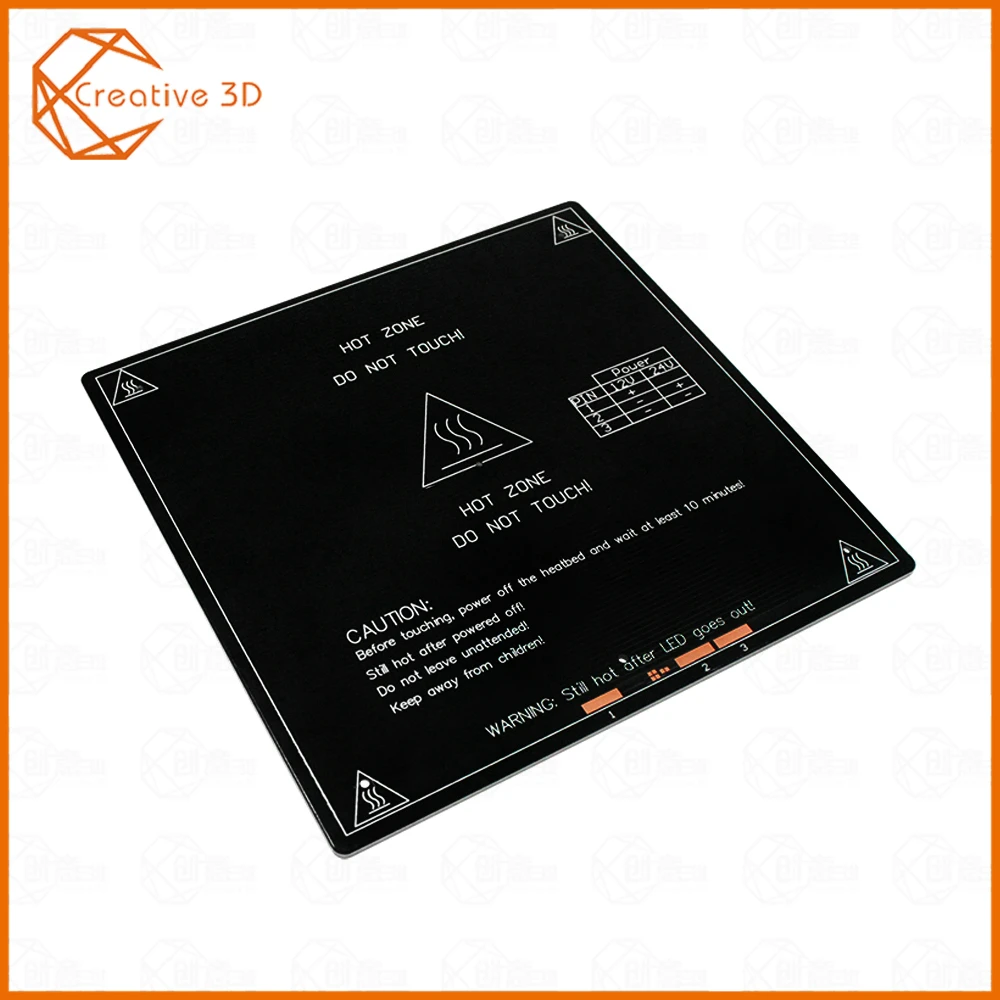 Горячая кровать алюминиевая Тепловая 12 В/24 В PCB 250*250*3 0 мм часть для Reprap Mendel 3D Heatbed 3