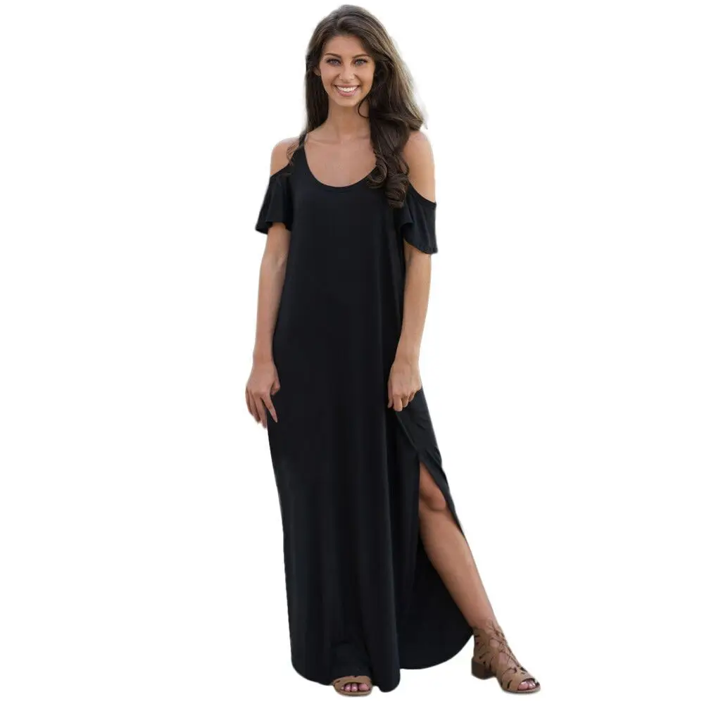 Однотонное повседневное сексуальное богемное пляжное платье модное Платье