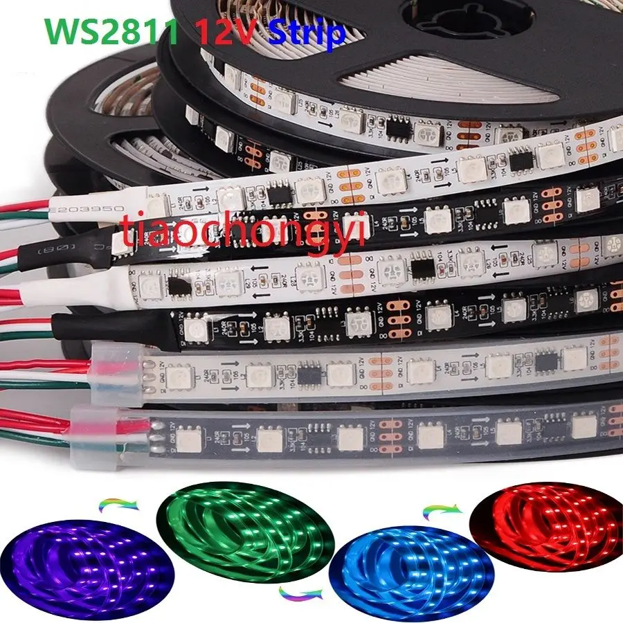 WS2811 5050 полноцветная Мечта Цвет RGB Светодиодная лента 5 м 150 300 450 светодиодов