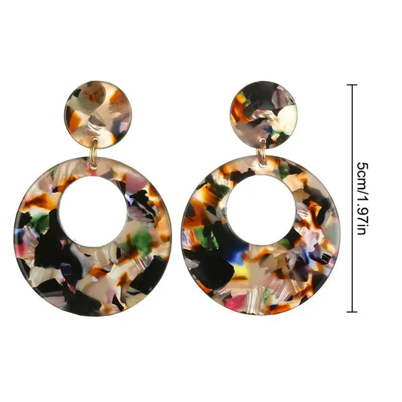 Creative Round Acrylic Earrings Fashion Multicolor Jewelry Female | Украшения и аксессуары