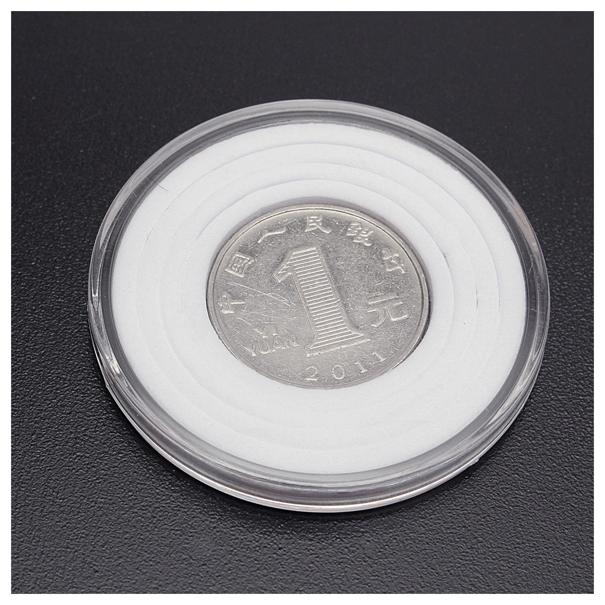 

60 Pcs 46mm Coin Cases Capsules Holder Applied Clear Plastic Round Storage Box