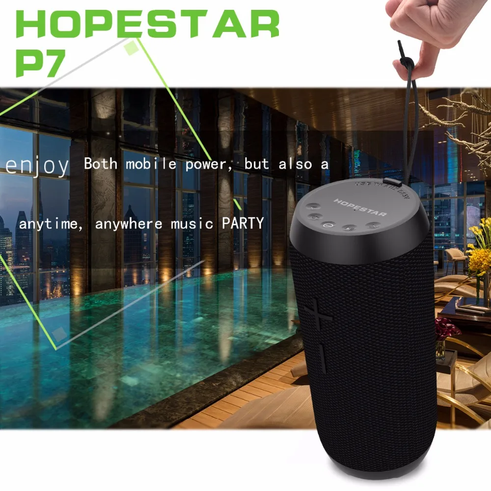 HOPESTAR P7 портативная беспроводная водонепроницаемая bluetooth колонка Ipx6 с басами мини