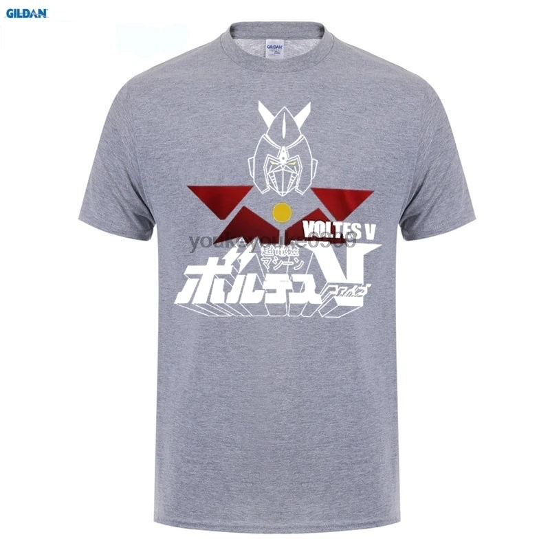 GILDAN men fashion brand t shirtNew Popular VOLTES V Anime Robot Soul of Chogokin Men's Black T-shirt Fashiont Shirt | Мужская