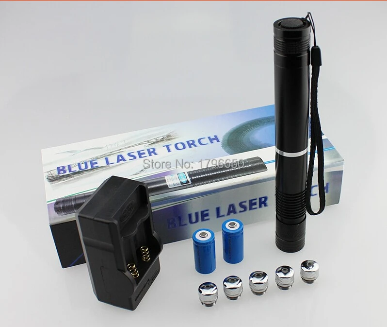 

High Power Military 200W 200000m Blue Laser Pointer Flashlight Light Burn match Candle lit Cigarette Wicked Lazer Torch Hunting