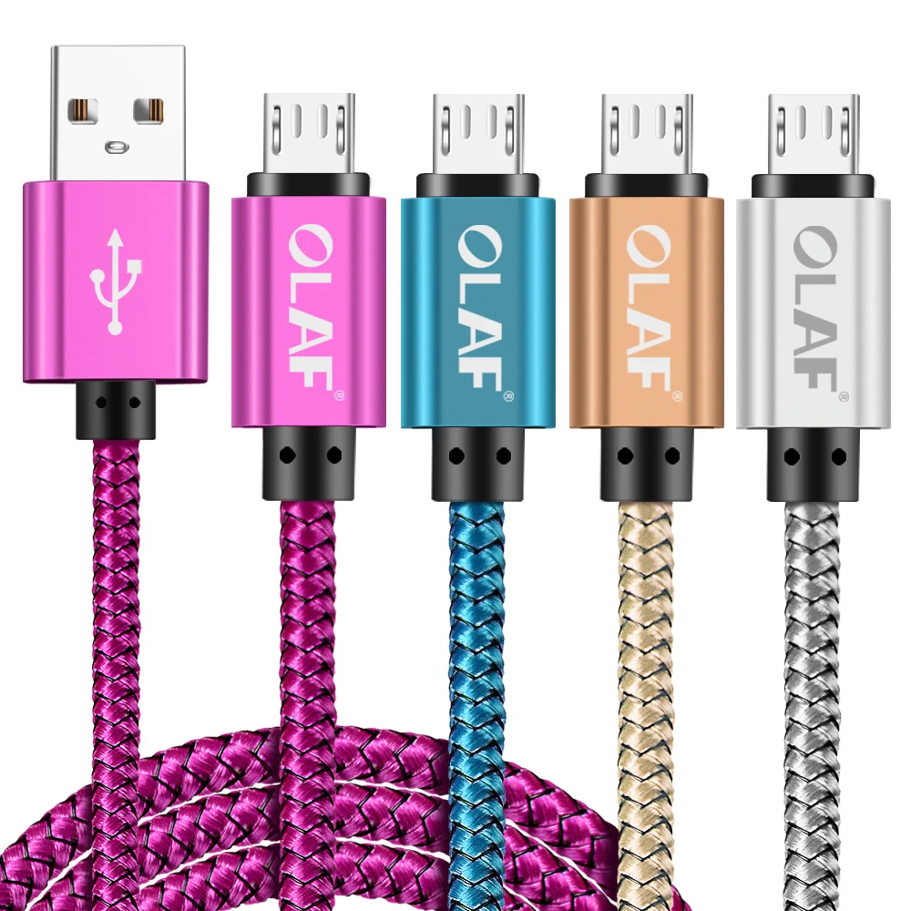 Кабель Micro USB 1 м/2 м нейлоновый usb-кабель для быстрой зарядки и синхронизации