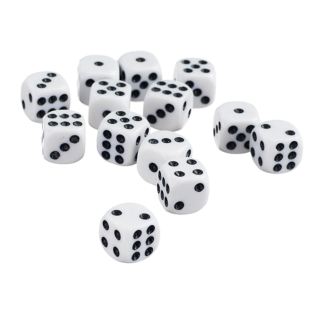 MagiDeal многогранная игральная кость белого цвета 50 шт. Шестигранная D6 RPG D & новая