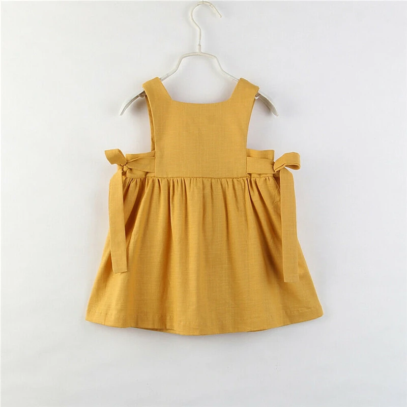 New Toddler Baby Kid Girls Cute Solid Dress Summer Sleeveless Bow Drape Dresses Shein Vestidos Bebe Girl Party Gown Formal | Детская