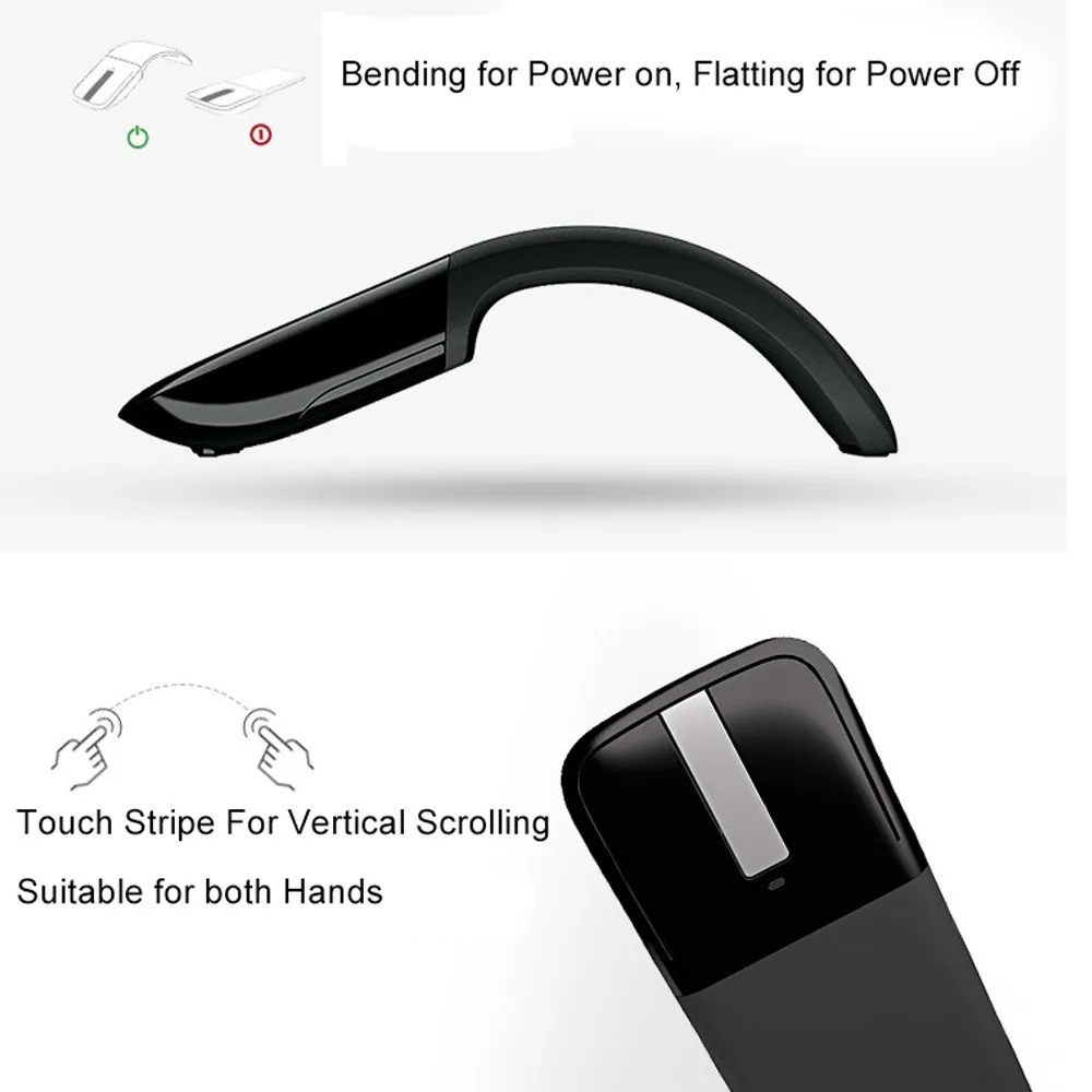 Складная Bluetooth 4 0 дуговая сенсорная оптическая компьютерная мышь с адаптером BT CSR