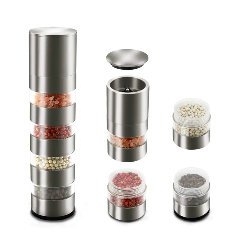 Ручная мельница для соли и Peper из нержавеющей стали многослойная торфа с
