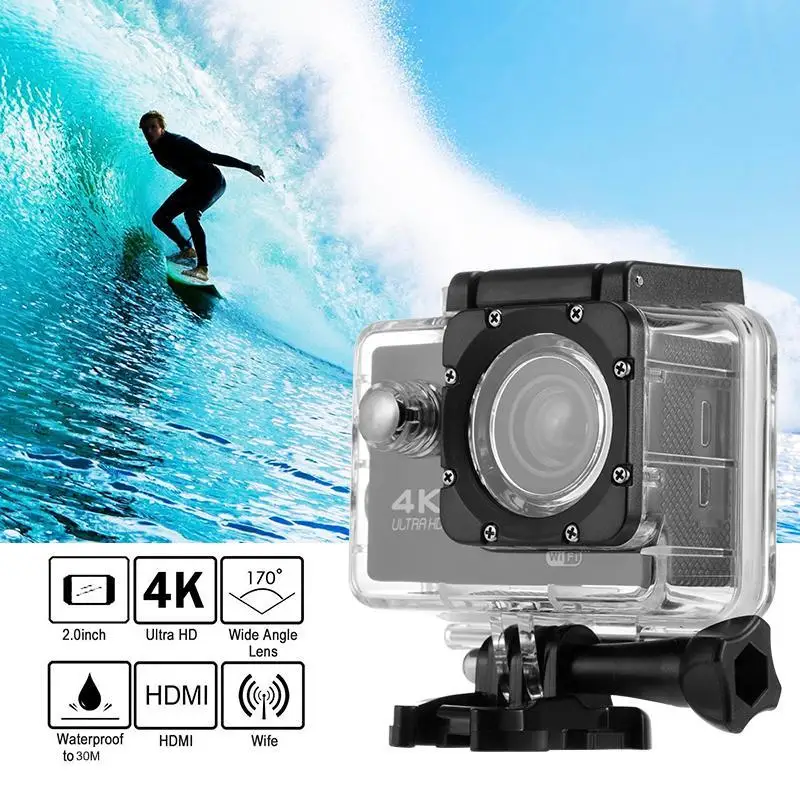 F60R 4K WIFI Action Camera 1080P 16MP 30m Waterproof DV w/Remote Control | Электроника