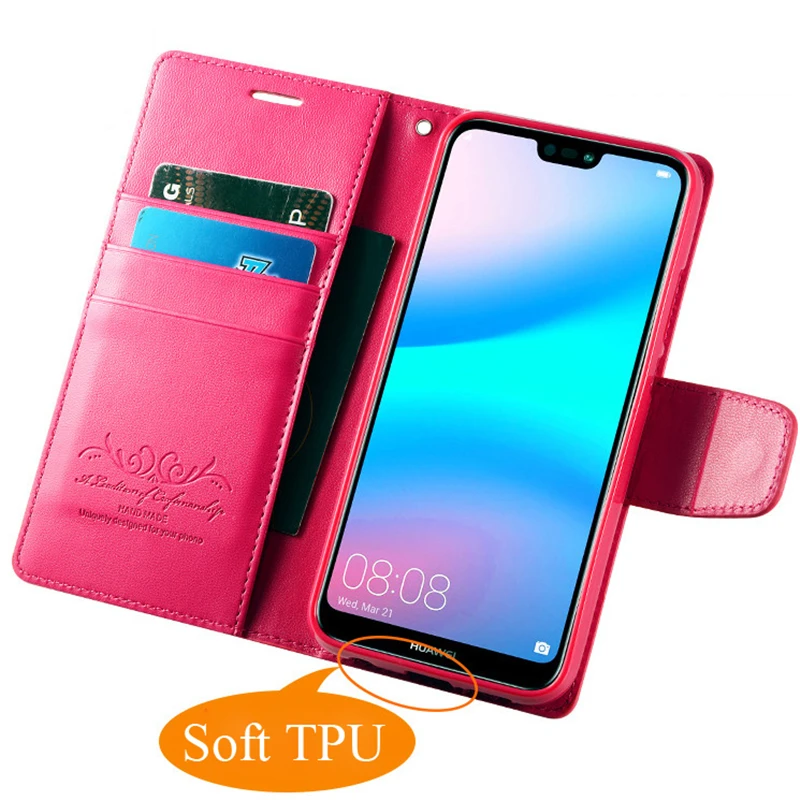 Деловой кожаный чехол с откидной крышкой для Huawei Nova 3 3i 3e P20 P9 Lite телефона