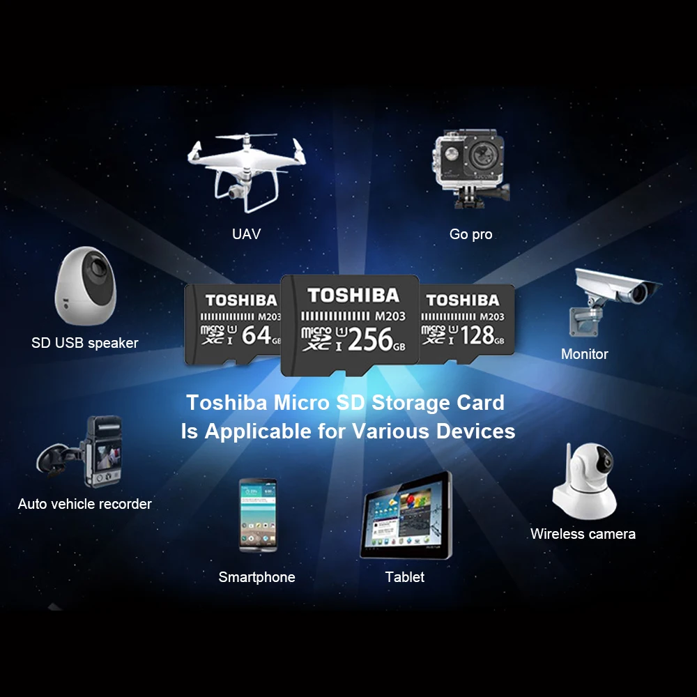 Карта памяти TOSHIBA M203 100 МБ/с. 128 Гб 64 ГБ 32 16 MicroSDXC SDHC U1 Class10 FullHD TF карта для Android |