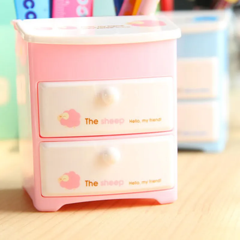 Small for Table Two Layer Drawer Container School Desk Student Supply Stationery Organizer Storage Plastic Pen Holder |