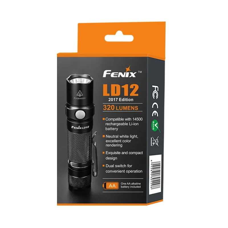 Фонарик FENIX LD12 CREE XP-G2 R5 нейтральный белый светодиодный 320 люмен AA/14500 | Лампы и