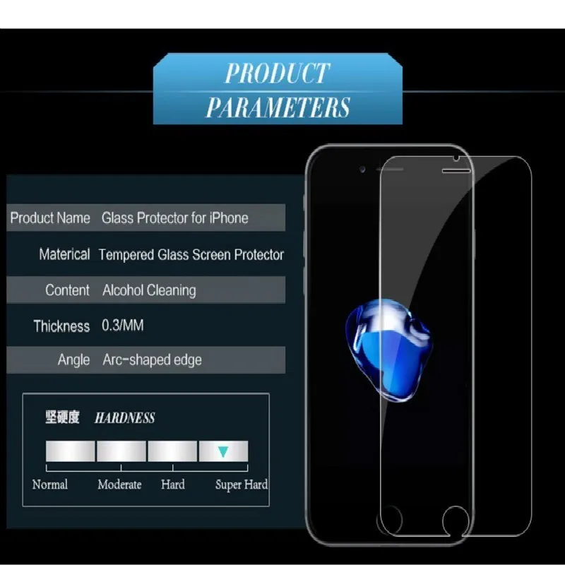 Защитное стекло для iphone 6 7 закаленное 5s se 4s 6s 8 plua X 9h | Мобильные телефоны и