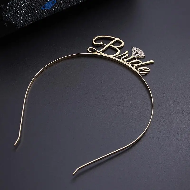1pc Bride Bridesmaid Crown Tiara Headband Wedding Engagement Party Supplies Elegant Fashion Golden Girls Crowns S3 | Дом и сад