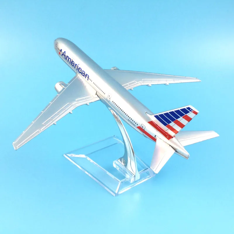 Модель самолета 16 см модель американского Боинг 777 из литого металла 1:400