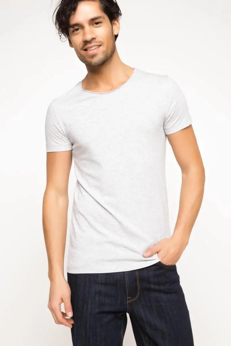 Дефакто мужская Экстра Slim Fit Базовая футболка G5720AZ. 17SM. GR110|Футболки| |