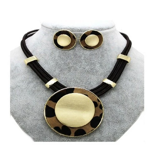 Леопардовый Золотистым Покрытием вечерние Мода драгоценное свадебное ожерелье |