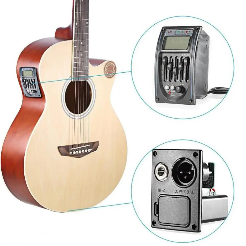 Черный 9 8x5 5 см/3 9x2 2 дюймов LC-5 Диапазонный эквалайзер Акустический Гитарный