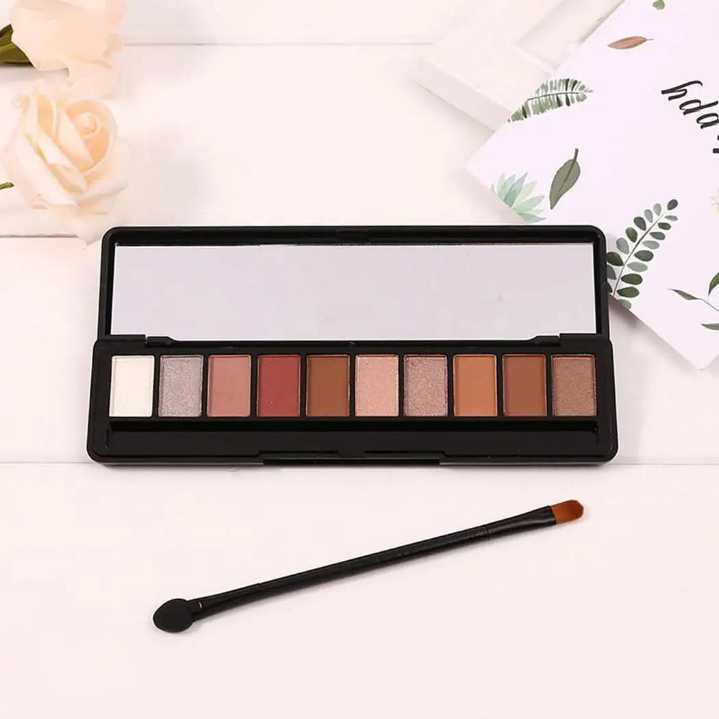 Новый макияж Красота Shimmer Matte Eye Pastic Shadow 10 палитра цветов с двухсторонней 15 г