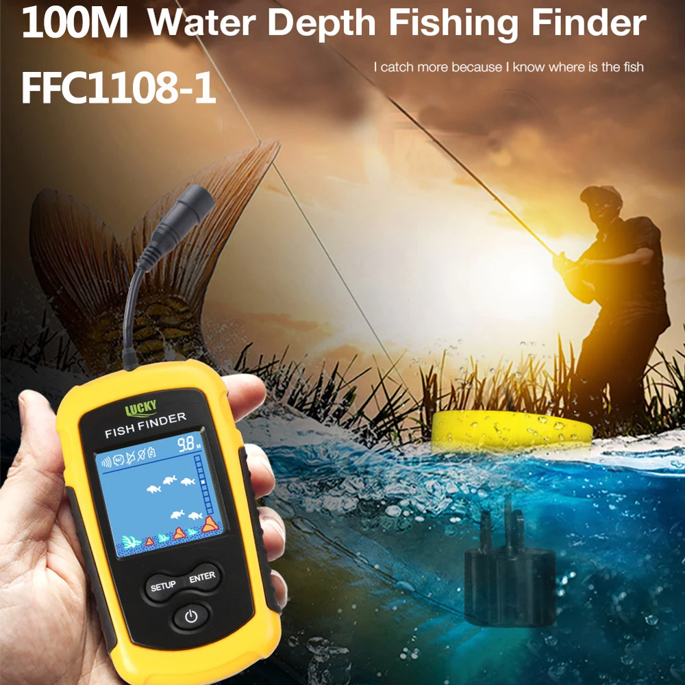 LUCKY FFC1108 1 портативный эхолот для рыболокатора сигнализатор рыбы рыболокатор 100 м