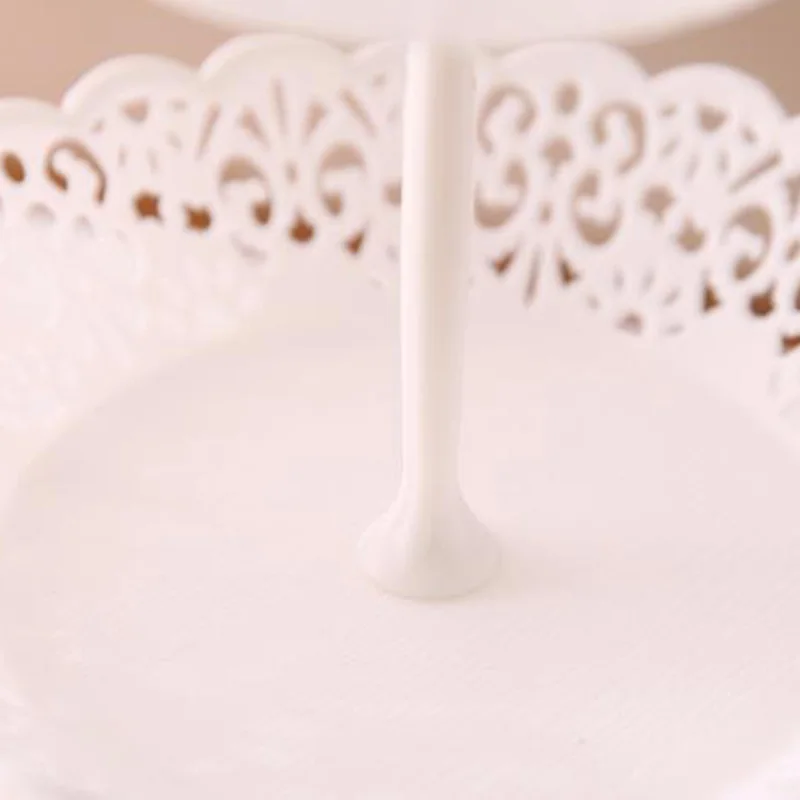 Белая трехслойная тарелка для фруктов съемная подставка пирожных конфеты кекс