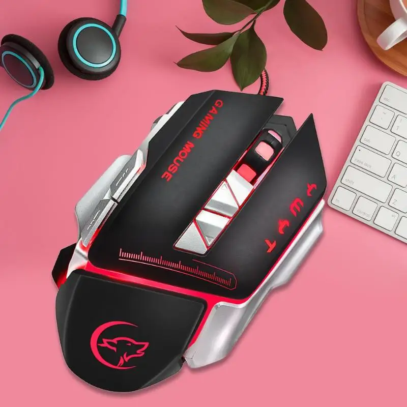 YWYT G825 игровой Мышь 4-Цвет Подсветка 7-ми программируемых кнопок 4800 Точек на дюйм