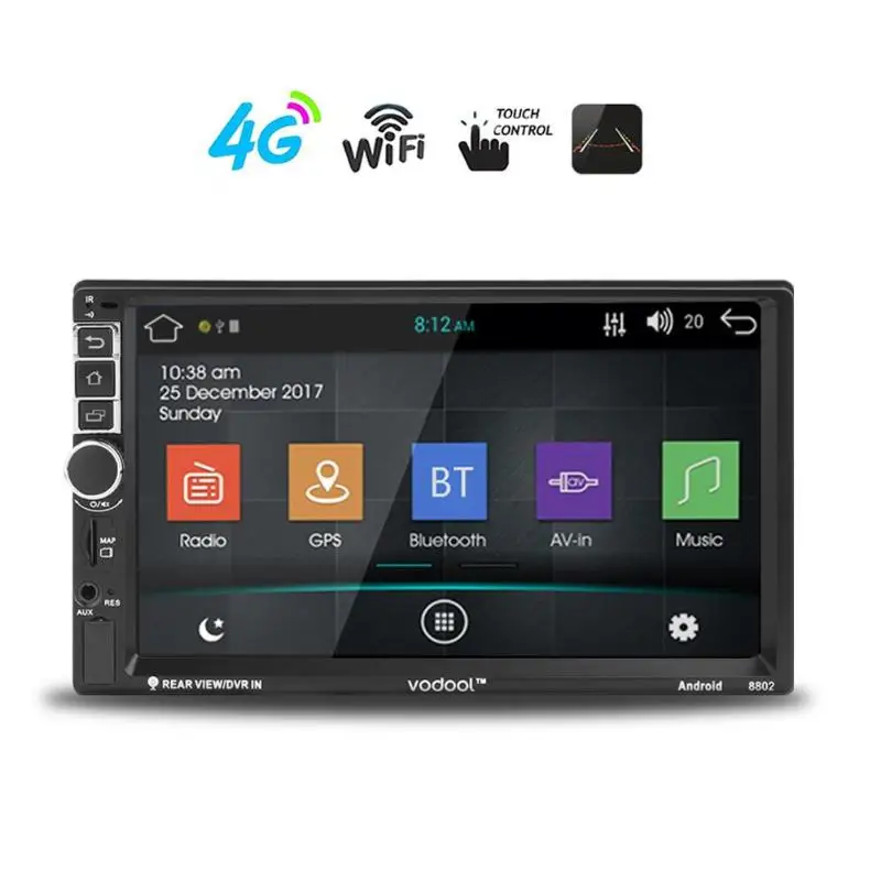 VODOOL 7in сенсорный экран 2Din Android Bluetooth Автомобильный gps навигатор MP5 плеер