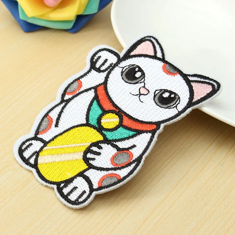 1 шт. приклеиваемая нашивка Lucky Cat для джинсов курток Женская милая одежды ткани