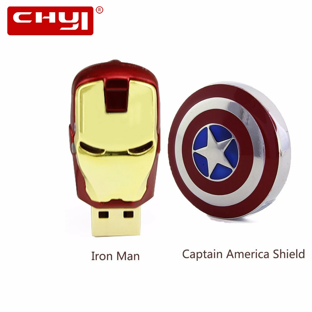 CHYI USB флешка из натуральной Ёмкость 4ГБ 8ГБ 16ГБ 32ГБ 64ГБ Мстители Железный человек