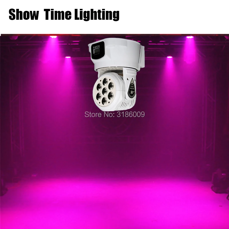 

Show Time Mini LED Moving Head Light 7Pcs RGBW lLed Lamp Stage Good Effect For DJ Bar Club Disco Home Party Wash Background