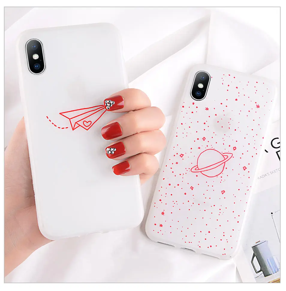 Moskado Luminous Love heart Case For iPhone X XS MAX Luxury Silicone Phone 7 8 Plus Cases 6 S 6S |